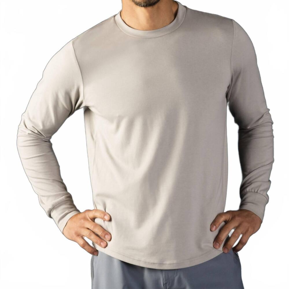 NEW LAIRD quattro cotton blend long sleeve top in birch